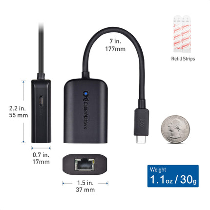 Cable Matters USB C gigabitise Etherneti adapter 100W laadimisega (USB C LAN-adapter) - kuni 480 Mbps juhtmega Etherneti kiirus Chromecasti ja Google TV jaoks (2020. aasta versioon)