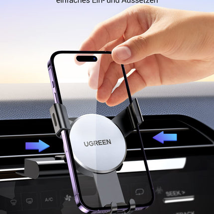 UGREEN Car Mount CD Slot Car Phone Holder Gravity Car Phone Holder One-Handed Operation Compatible with iPhone 16 15 Pro Max 14 13 12 11, Galaxy S23 S22 S21, Mate 60 Pro etc