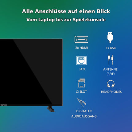 Telefunken QLED-teler 40-tolline nutiteler VIDAA QF40VP750S Full HD-teler, HDR-teler integreeritud kolmekordse tuuneriga, LED-teler must