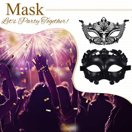 Oidea must maskeraadimask paaridele – vintage Vana-Rooma Kreeka Veneetsia mask pitsmaskid metallist halloweeni lõpupidu kostüüm ballile karnevalimask naistele ja meestele