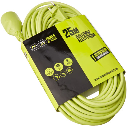 Masterplug pikenduskaabel EXF25162G1-PX 220V neoonroheline 25m
