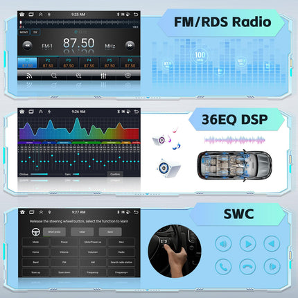 [8 Cores 4G+64G] Hikity Car Radio Android 13 for Ford Focus Mk2 Mk3 Exi MT 2 3 2004-2011 9 Inch Touch Display Car Radio with 1280*720 Pixel 32EQ FM RDS Wireless Carplay Android Auto Navi Rear View Camera