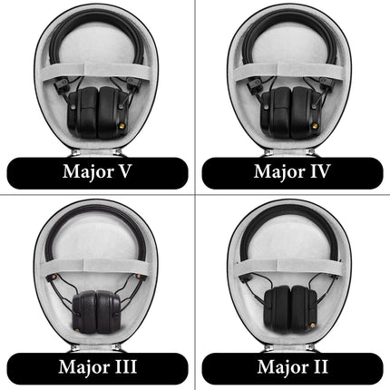 Geekria Shield Headphone Case, Replacement Hard Shell Travel Bag with Cable Storage (Black)