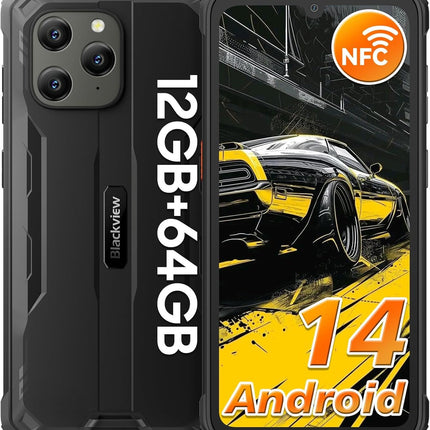 Blackview BV5300Pro õuetelefon Android 14, 12 GB + 64 GB / 1 TB õuetelefon ilma lepinguta 6580 mAh, 6,1-tolline ekraan, 13 MP + 8 MP, ehitusplatsi telefon veekindel 4G kahe SIM-kaardiga, NFC/GPS/IP69K/2-aastane garantii