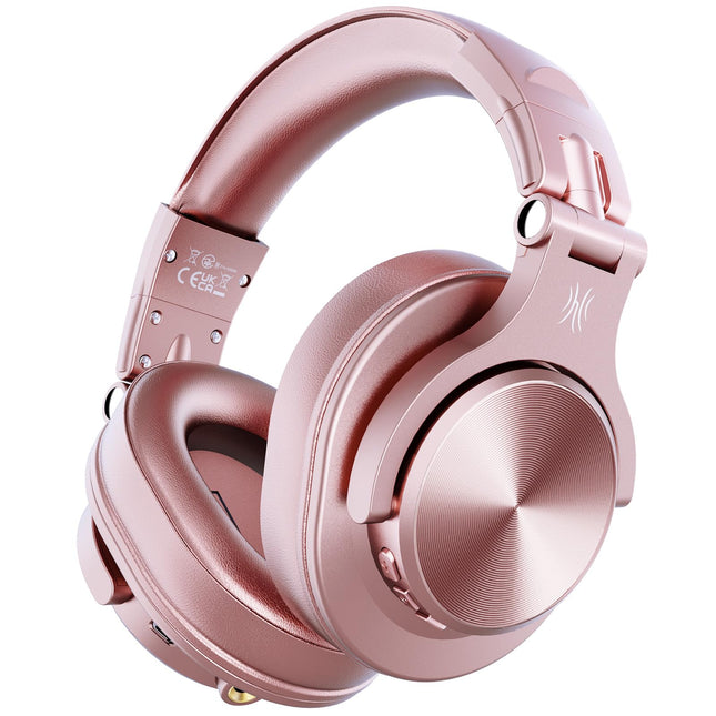 OneOdio Bluetooth-kõrvaklapid kõrva peale, 72 tundi HiFi stereo juhtmevabad kõrvaklapid, juhtmevabad kõrvaklapid 6,35 mm ja 3,5 mm pistikuga stuudio DJ mobiiltelefoni arvuti võimendi jaoks - roosakuldne