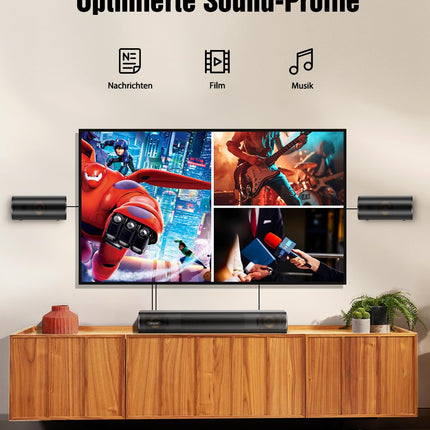 Hiwill 4.1-kanaliline heliriba Dolby Atmosega, 300 W heliriba teleritele subwooferiga, 2 eesmist ruumilist kõlarit, HDMI eARC, reguleeritavad kõrged ja bassid, ruumiline heli telerile, HiElite A41