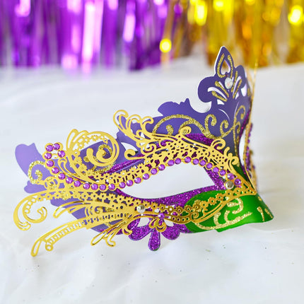 MYSEUNI karnevalimask naistele ja meestele, Veneetsia karnevalimask, läikivate kividega mask, peomaski komplekt, Mardi Gras