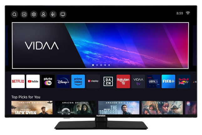 Telefunken TV 40 inch Smart TV VIDAA XF40VP750M - Full HD TV, HDR TV with integrated triple tuner, LED TV black