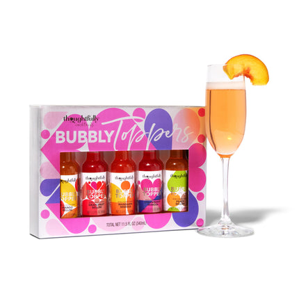 Läbimõeldult Prosecco kokteilikatete kinkekomplekt - 5 erinevat maitset nt virsik, maasikas ja mango - 5 x 68 ml