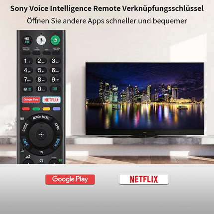 Gvirtue RMF-TX310E RMF-TX220E hääljuhtimisega kaugjuhtimispult Sony teleritele, originaalse kaugjuhtimispuldi asendaja, ühildub Sony 4K nutika Bravia UHD LED LCD HD teleriga mikrofonifunktsiooniga