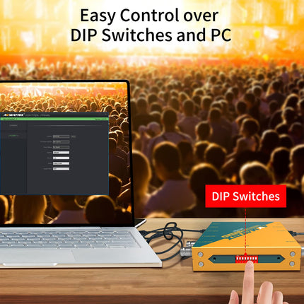 AVMATRIX SC2030 SDI/HDMI cross converter for broadcast and AV post-production applications, video converter with integrated DIP switches or PC via micro USB
