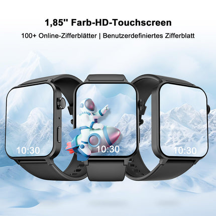 Blackview Smartwatch Men Women, 1.85'' Fitness Watch with Make and Answer Calls, Sports Watch, 100+ Sports Modes, Pedometer, Sleep Monitor, Heart Rate, Smart Watch Fitness Tracker for Android iOS