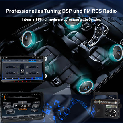 CAWELL DAB+ autoraadio VW Golf 5 6 T5 Polo Sharan Passat Tiguanile, [Android 13.0 4GB+64GB 2.0Ghz] CAWELL topelt-DIN raadio 4G/Navi/Bluetoothiga (9-tolline, 2.0GHz, 8-tuumaline Android 13 DAB-ga)