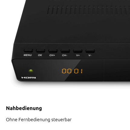 TechniSat HD-S 210 – kompaktne HD satelliitvastuvõtja (DVB-S/S2, HDMI, USB meediapleier, eelinstallitud kanalid, unetaimer, kaugjuhtimispult) must