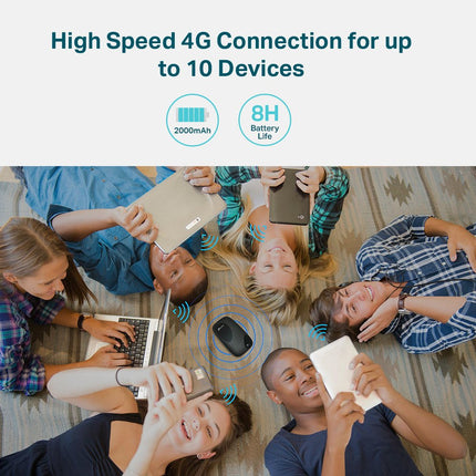 TP-Link M7200 mobile WiFi router (4G/LTE up to 150 Mbps download/50 Mbps upload, hotspot, 2000 mAh battery, compatible with all European SIM cards)