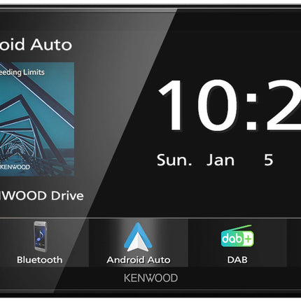 Kenwood DMX5020DABS - 17,3 cm WVGA digitaalne meediamonitor koos DAB+/FM, CarPlay, Android Auto, Androidi USB peegeldusega, Bluetooth, mahtuvuslik puutepaneel, DSP, 4 x 50 vatti