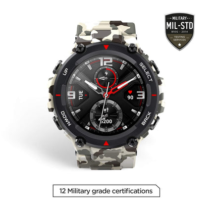 Amazfit Smartwatch T-Rex 1,3-tolline digitaalne veekindel spordikell sõjaväe kvaliteedistandardiga, GPS, unemonitor, 14 spordirežiimi