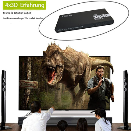 KanaaN HDMI 2.0 Matrix PS5 lüliti jaotur 1 sisend 4 väljundit | 4K/1080p | Toetab PS5, sülearvuti HDTV-d, EDID-salvestust, CEC-d, Daisy Chain'i, SP14HS-i, Dolby 5.1/Dolby TrueHD-d, jaotusvõimendit projektorile