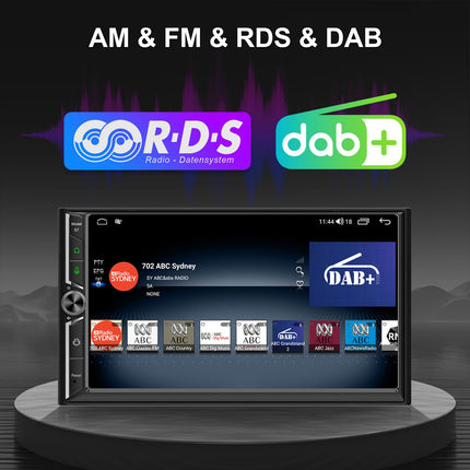 DAB+ autoraadio Android Double DIN raadio juhtmevaba Carplayga, juhtmevaba Android Auto ekraaniga, 4-tuumaline 4G+64G 7-tolline CarPlay, autoraadio 2 DIN puutetundliku ekraaniga, navigatsiooniga, Bluetooth, GPS, WiFi, AM/FM/RDS