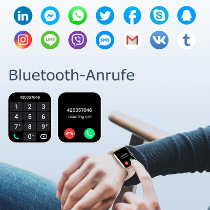 GRV Smartwatch for women men with phone function, fitness watch with heart rate monitor SpO2 sleep monitor pedometer IP68 waterproof, multi-sport modes smart watch fitness tracker for iOS Android mobile phone