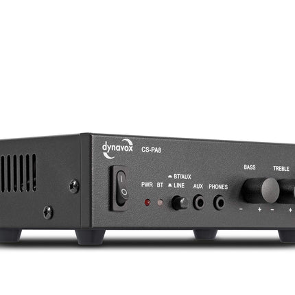 Dynavox minivõimendi CS-PA8, stereo digitaalvõimendi, kruvitavad ühendusklemmid, integreeritud Bluetooth-antenn ja kõrvaklapipesa, must