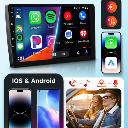 【2+64G】 Hodozzy Carplay autoraadio Toyota Vitz XP10 Yaris Platz Echo 1999-2005 jaoks, 9-tolline puutetundlik ekraan koos Android Auto/DSP/WiFi/GPS/RDS/FM/Bluetooth/USB-ga