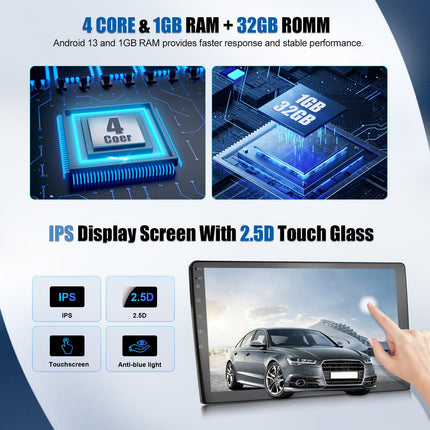 [1+32G] SIXWIN Android 13 autoraadio Mercedes-Benz C-klassile/CLK-le (2002-2004) koos Carplay/Android Auto/Mirrorlinkiga, 9-tolline mahtuvuslik puuteekraan WiFi, GPS, Bluetooth, FM/RDS, USB, Canbus ja tahavaatekaameraga