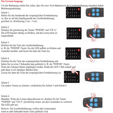 Universal TV remote control with large button for elderly people, easy setup - senior remote control - universal remote control - works for TV and cable IR devices
