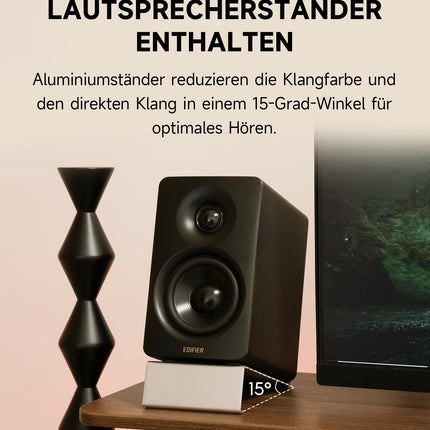 Edifier M60 multimeediakõlar Bluetooth 5.3, 66W RMS, kõrglahutusega heli ja kõrglahutusega juhtmevaba heli, LDAC, 3" kesksagedus-bass ja 1" kõrgsageduskõlar, USB-C ja Aux sisendid, kompaktne lauakõlar - must