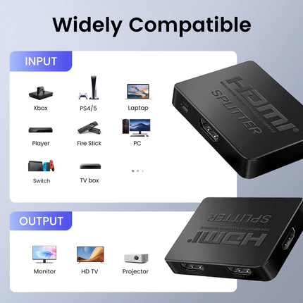 avedio links HDMI jaotur 1 sisend 3 väljundit koos 3,9 jala pikkuse HDMI-kaabliga, 4K HDMI jaotur 1 kuni 3 (ainult peegel), HDMI-lüliti 1 sisend 3 väljundit Fire Stick Roku Blu-Ray-mängijale DVD-le (mitte pikendatud)