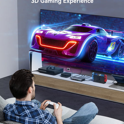 HDMI jaotur 5 sisendit, 1 väljund 4K @ 60Hz, GANA HD MI lüliti puldiga, ühildub PS5/4/3 Xbox Switchi, Roku TV ja Fire Stickiga