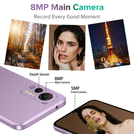 Ulefone Note 14 Smartphone without contract, 4G Android 12 Quad-core 16GB ROM 128GB Expandable 4500mAh with 8MP Camera 6.52 inch 3 Slots/Face ID/GPS/WiFi/FM/Large Font Dual SIM Black