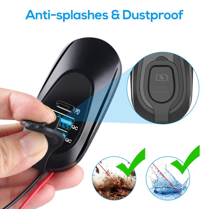 Linkstyle USB autolaadimispesa, kahekordne QC3.0 USB A ja PD3.0 C tüüpi USB-pistikupesaga autolaadimisadapter 12 V mereveokile, 2 tk pakis
