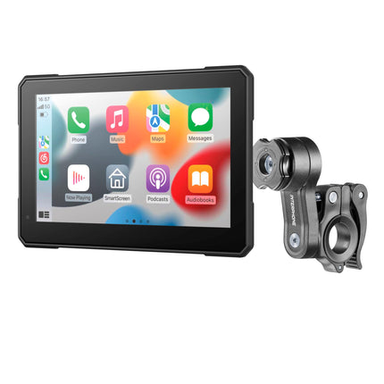 INTERPHONE – SYNC70E ekraan 7 Pollici Moto Carplay – Android – Attacco ja Manubrio Tondo Incluso, Schermo Touch – läbilaskmatu – SD-kaart, Fissaggio Quiklox – 12V DC või USBC toitmine