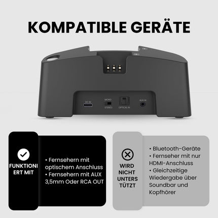 Avantree HT381 - digitaalsed juhtmevabad kõrvaklapid telerile RF-saatjaga, L/R tasakaalu helitugevuse reguleerimisega, teleri kõrvaklapid seenioridele, ühilduvad optilise või AUX-heliväljundiga teleritega