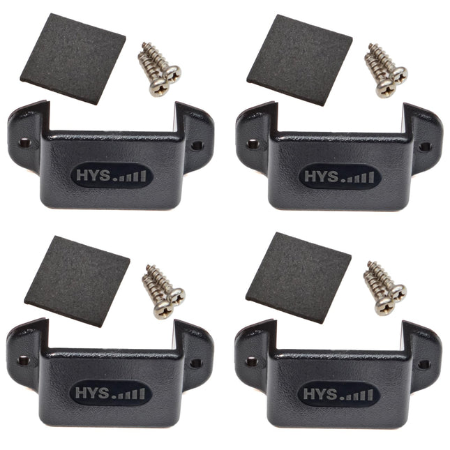 HYS autoraadio kinnitus, pihuarvuti raadio kinnitus, mis ühildub Motorola Baofeng Yaesu Midlandi ja kõigi raadiosaatjatega, millel on tagaklamber (4 tk, must)