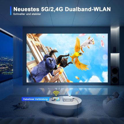 [Manuaalne teravustamine] 2025 XuanPad täiustatud WiFi Bluetooth miniprojektor, miniprojektor HD 1080P toetatud, kodukino videoprojektor ühildub teleripulga/HDMI/USB/AV/sülearvuti/iPhone/Androidiga