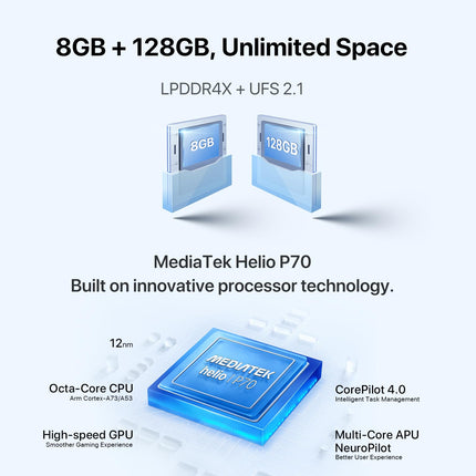 UMIDIGI F3 Android nutitelefon ilma lepinguta, 8GB+128GB, FHD+ 6.78" ekraan, Helio P70 NFC mobiiltelefon ilma lepinguta, 48MP AI kolmekordne kaamera, 5150mAh aku 18W kiirlaadimisega, sõrmejäljelugeja/OTG/kaks SIM-kaarti