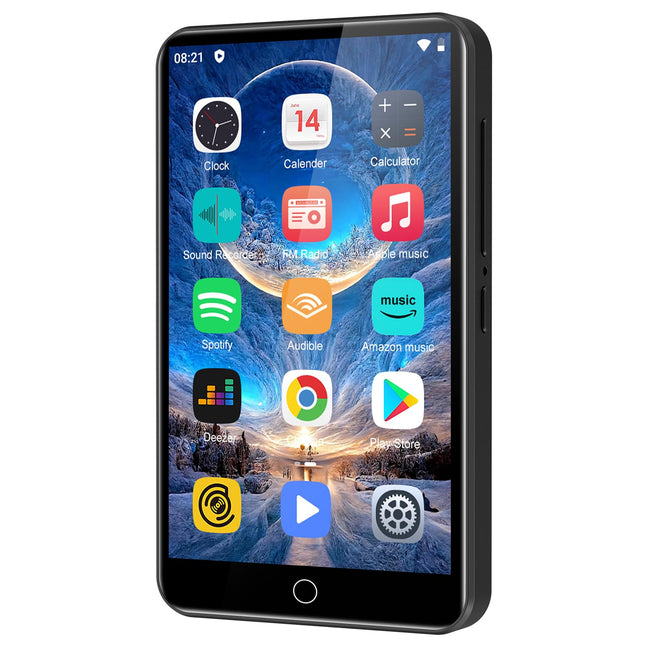MP3-mängija Spotifyga, ZAQE 80 GB MP3-mängija Bluetoothi ​​ja WiFi-ga, MP3-mängija Amazon Musicuga, Audible, Deezer, 4-tolline puutetundlik ekraan, MP4-mängija lastele (must)