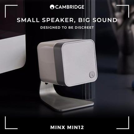 Cambridge Audio Minx Min 12 - Kompaktne juhtmega satelliitkõlar BMR kõlaritehnoloogiaga - Komplektis võtmeaugu kinnitus diskreetseks ja lihtsaks seinale paigaldamiseks - Must