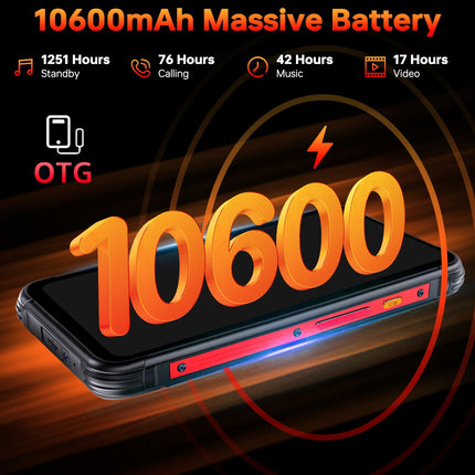 CUBOT Kingkong 8 (2024) Android 13-10600mAh, 12GB+256GB lepinguta õuetelefon, 6,52-tolline sisseehitatud ekraan, 5000LM LED-taskulambiga, 48MP kaamera, IP68/69K/kahe SIM-kaardi pesa/NFC/GPS