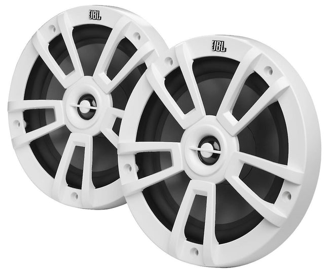 JBL Stage Marine Speaker Waterproof 8" (200mm) - 375 Watt Two-Way Marine Speakers - UV and Saltwater Resistant Outdoor In-Wall Speakers - Color: White