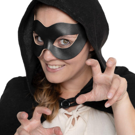 Andracori Veneetsia mask - Colombina Spiona must Veneetsia nahkmask