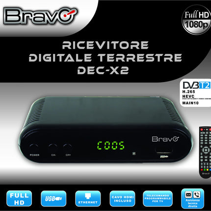 Digitaalse Terrestre DVB-T/T2 dekooder DEC-X2 Full HD 92202464