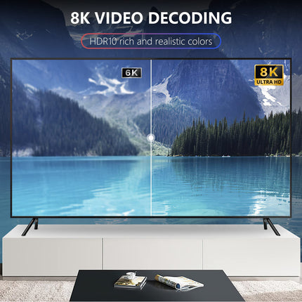 Android 13.0 telekast, Android TV Box RK3528 neljatuumaline Cortex-A53 GPU Mali-450 2GB RAM 16GB ROM, tugi 8K UHD kahesageduslik 2.4G/5G WiFi 6 Bluetooth 5.0 USB 2.0/3.0, Android TV Box koos