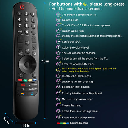 Maagiline kaugjuhtimispult LG nutiteleri kaugjuhtimispult, universaalne kaugjuhtimispult LG nutitelerile - OLED EVO/OELD/QNED/QLED/NanoCell/UHD 4K 8K teler, hääle ja osutamisega