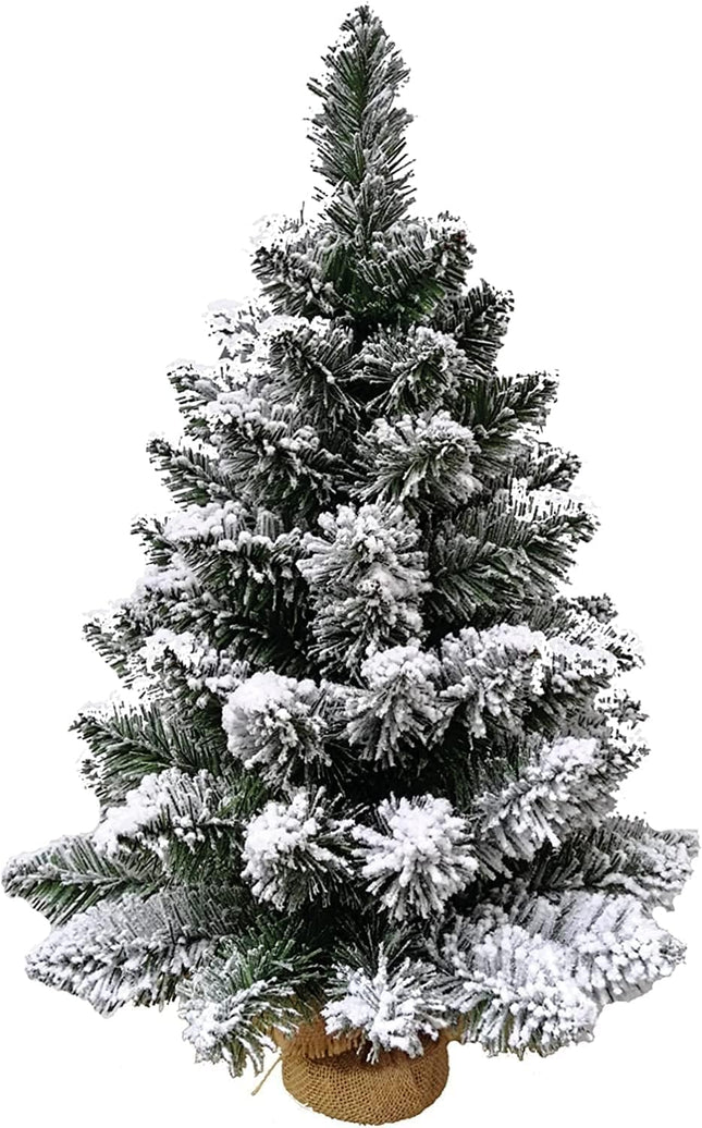 Christmas tree snow can 60 cm Strong and realistic foliage made of PVC, jute base for Christmas tree, small Christmas tree, ready