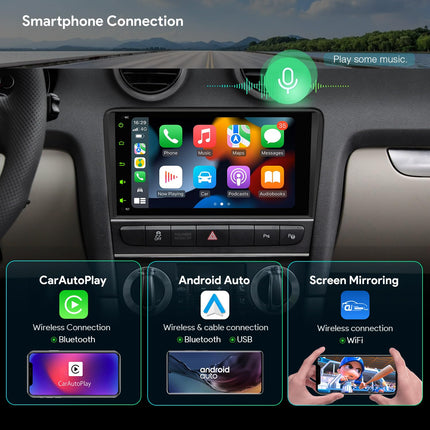 XTRONS 8-tolline Android 13 autoraadio Octa Core 4GB 64GB multimeediamängija sisseehitatud 4G LTE CarAutoPlay Android Auto DSP GPS Bluetooth 5.0 WiFi USB valikuline OBD DAB DVR TPMS Audi A3 S3 RS3 jaoks