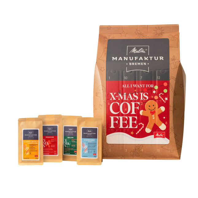 Melitta Manufaktur-Kaffee advendikalender 2024, 24 erinevat erikohvi, kohvioad, jahvatamata, eriväljaanne, röstitud Saksamaal, 24 x 50g