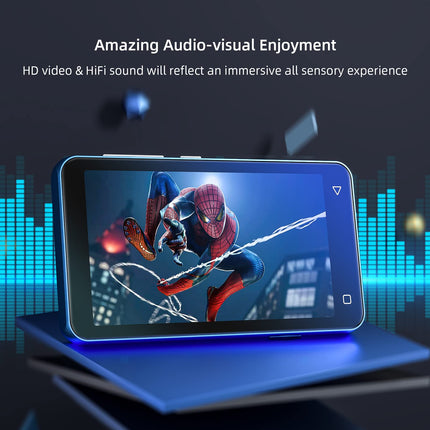 MP3-mängija Bluetoothi ​​ja WiFi-ga, 4-tolline puutetundliku ekraaniga MP4-mängija Spotifyga, Androidi voogedastusmuusikamängija Pandoraga, kaasaskantav HiFi-heli digitaalne audiopleier kõlariga, sinine